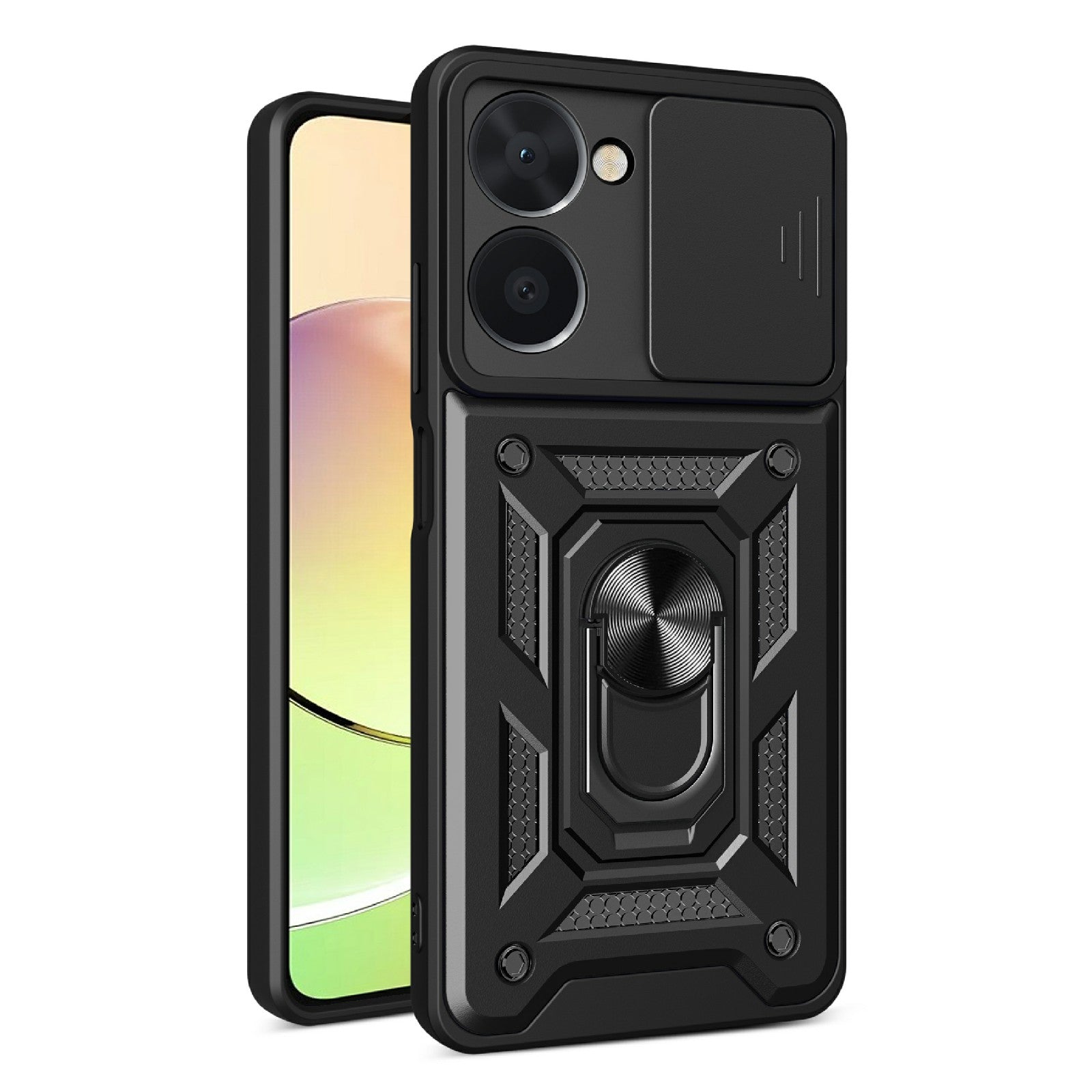 For Realme C33 2023 4G C33 4G Sliding Camera Design Phone Case PC TPU Kickstand Protective Cover For Realme C33 2023 4G C33 4G Sliding Camera Design Phone Case PC TPU Kickstand Protective Cover